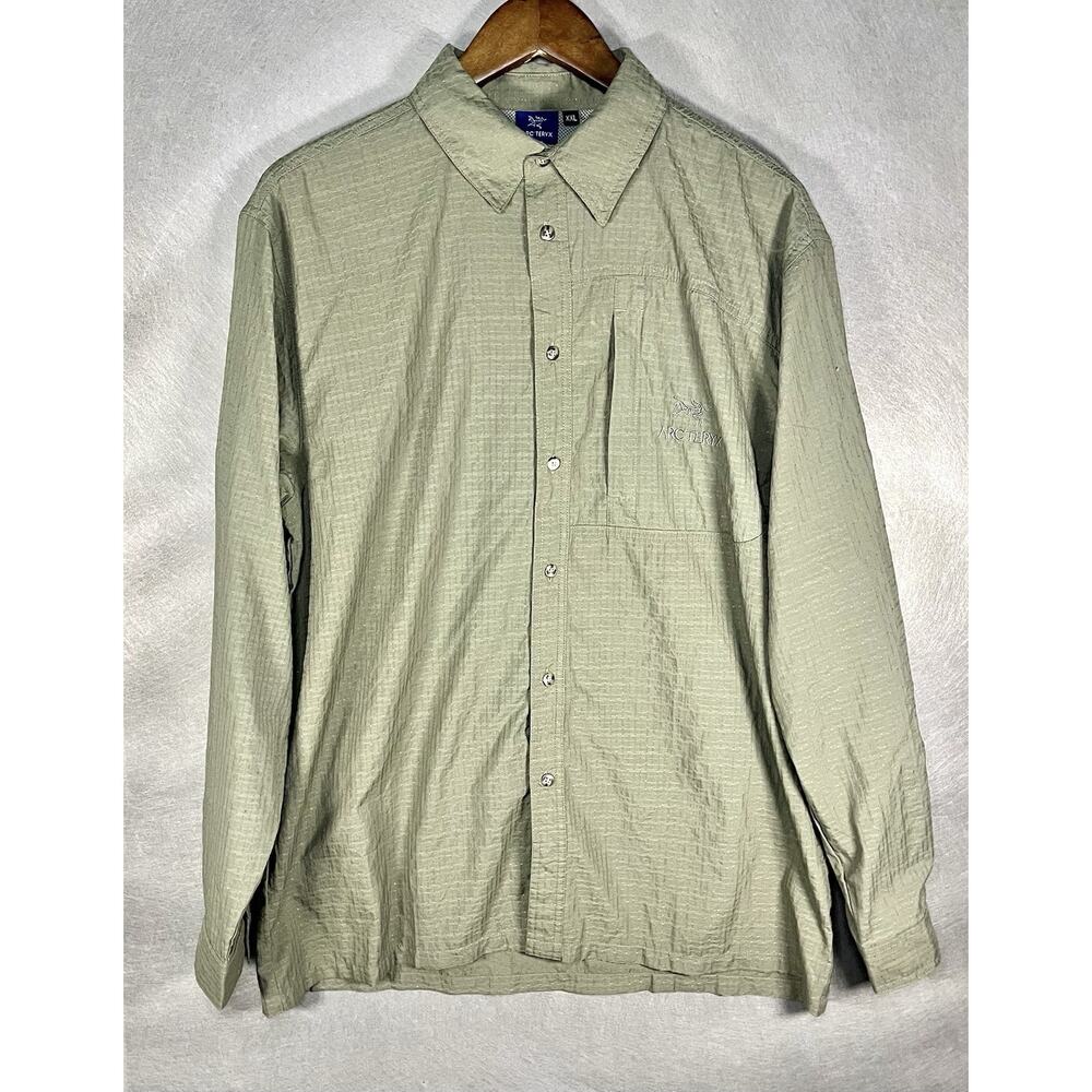 Arc’teryx Technical Hiking Shirt Mens XXL Green Lightweight Outdoor Button Up